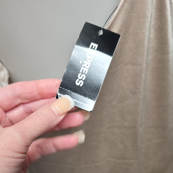 Express Satin Dress in Champagne - Picture 9 of 11